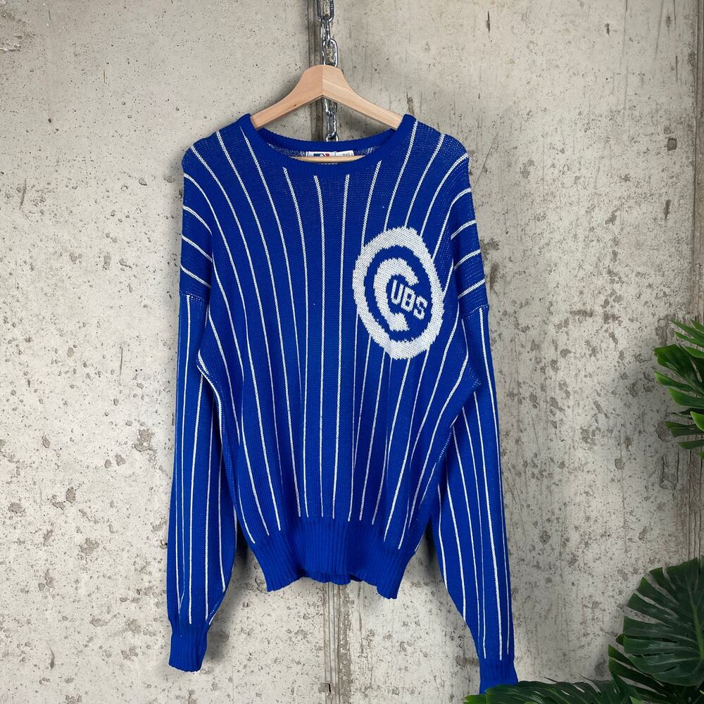Cliff Engle Made In USA Chicago Cubs Large 80s Vintage Knit